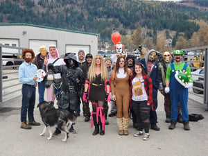 auto recycler employees dressed up for Halloween 