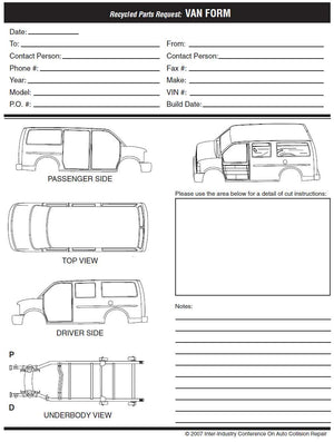 commercial van cut sheet request form