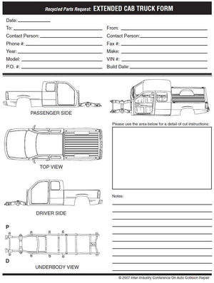 extended cab truck cut sheet request form