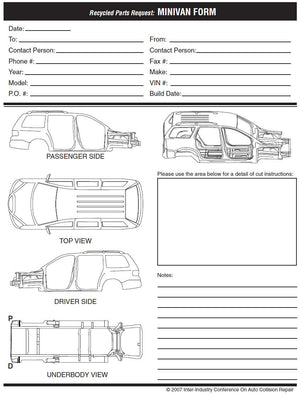 four door minivan cut sheet request form