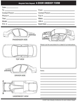 four door sedan cut sheet request form