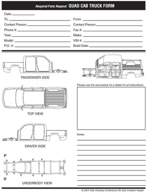 quad cab truck cut sheet request form